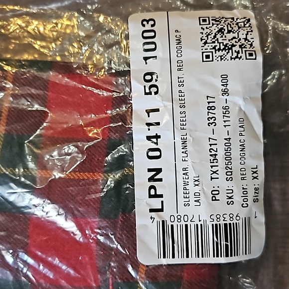 Savage X Fenty Men's Flannel Feels Sleep 2-Piece Set - Red Cognac Plaid SZ XXL - Picture 7 of 11